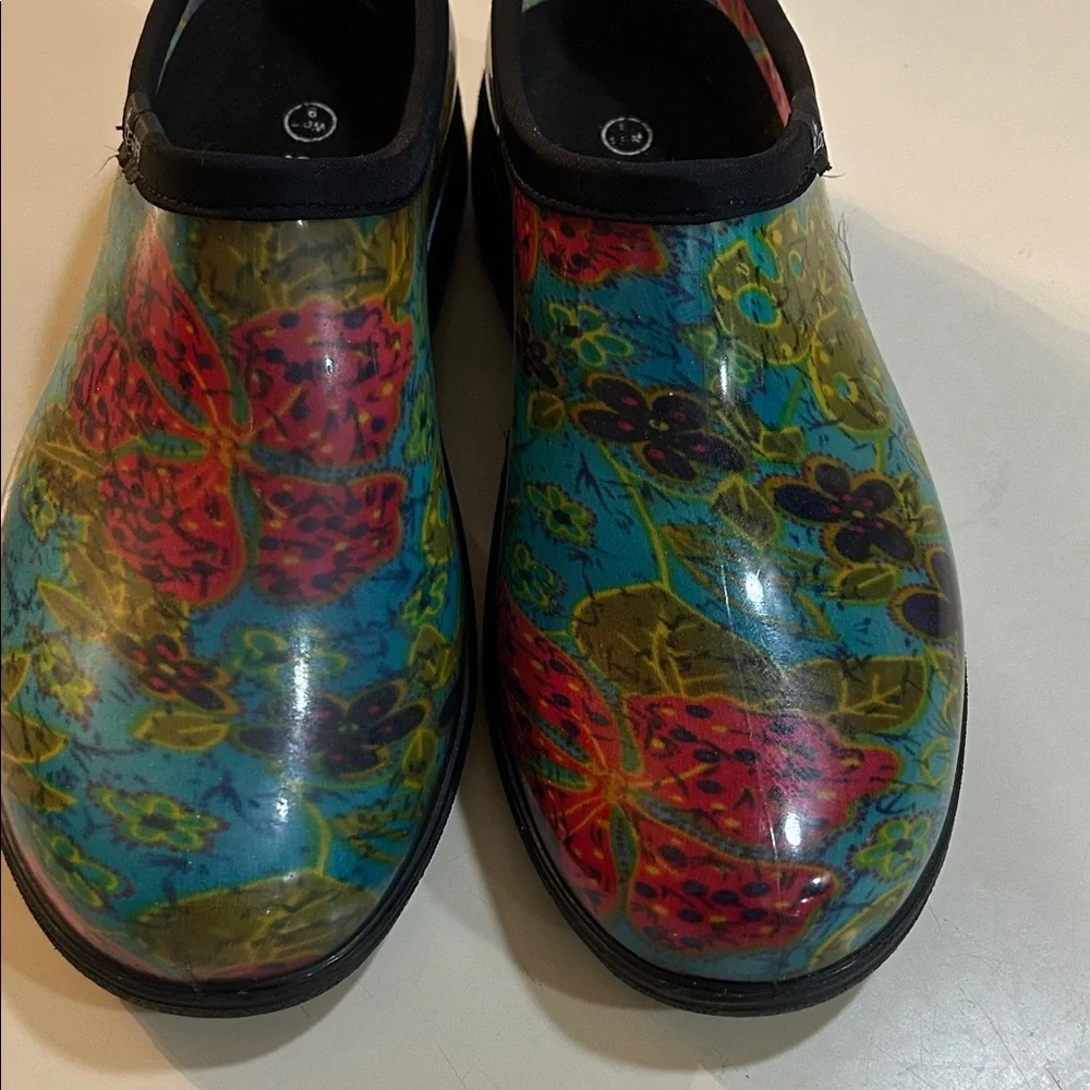 Sloggers size 9 Women's Floral waterproof garden farm rain shoes - Picture 4 of 7